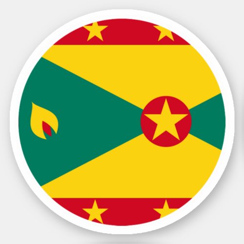 Grenada Flag Round Sticker
