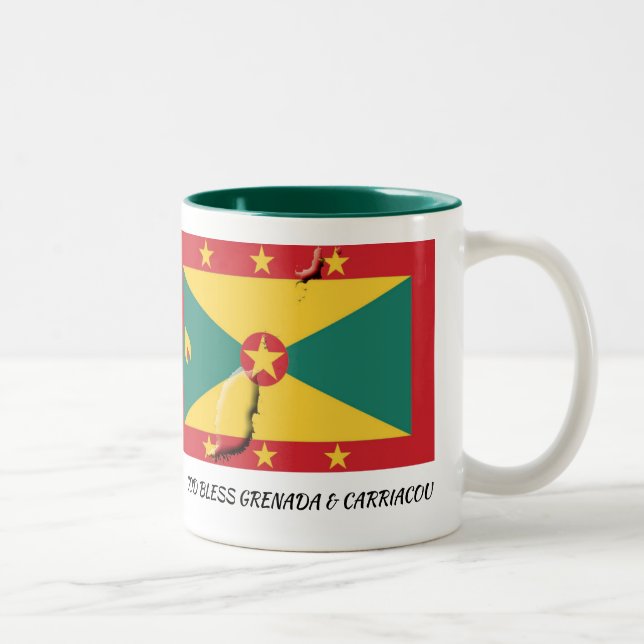 GRENADA FLAG Scripture Customized Patriotic Two-Tone Coffee Mug (Right)