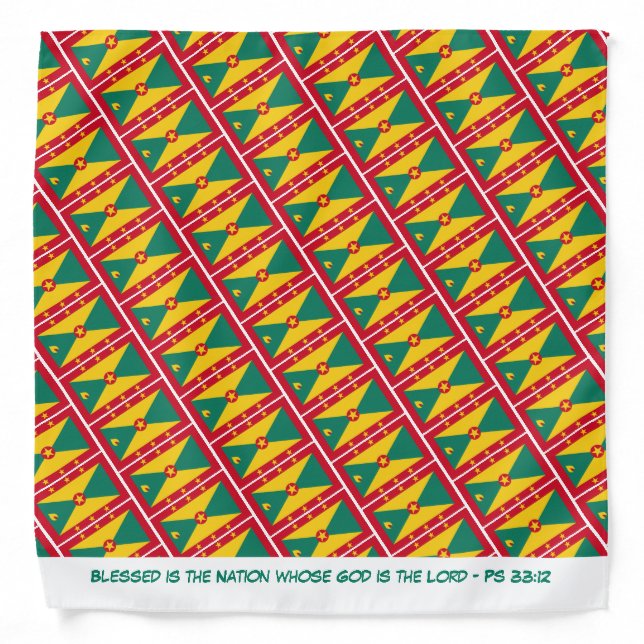 GRENADA FLAG Scripture Neckerchief Cravat Bandana (Front)