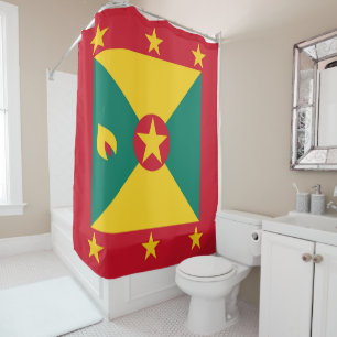 Grenada flag shower curtain
