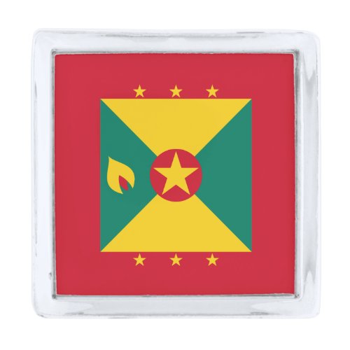Grenada Flag Silver Finish Lapel Pin