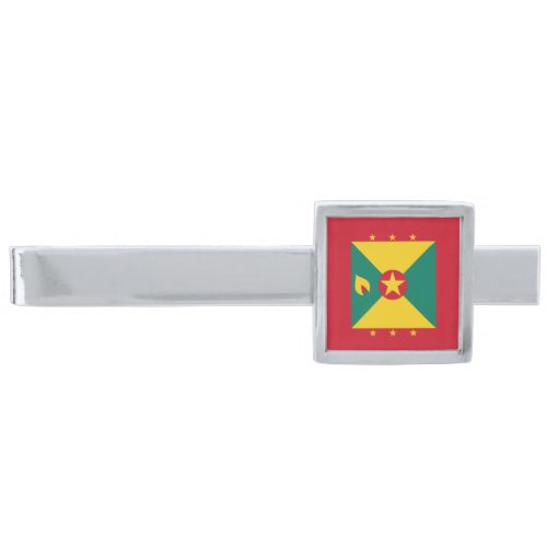 Grenada Flag Silver Finish Tie Bar
