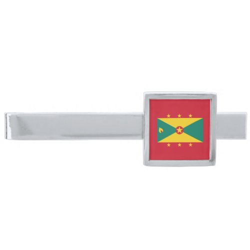 Grenada Flag Silver Finish Tie Bar