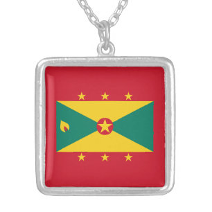Grenada Flag Silver Plated Necklace