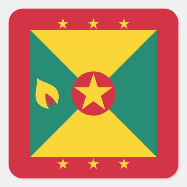 Grenada Flag Square Sticker (Front)