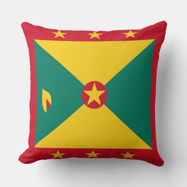 Grenada Flag Throw Pillow (Front)