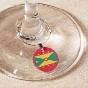 Grenada Flag Wine Charm