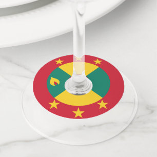 Grenada flag wine glass tag
