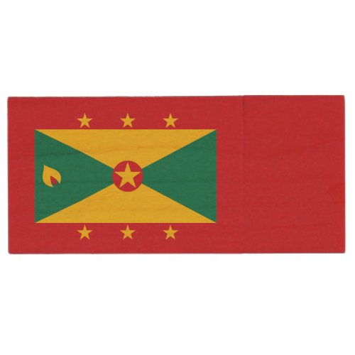 Grenada Flag Wood Flash Drive