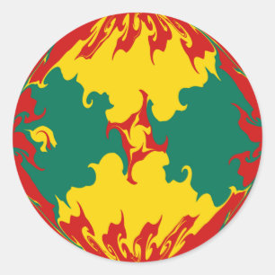 Grenada Gnarly Flag Classic Round Sticker