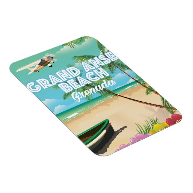 Grenada Grand Anse Beach Travel Poster Magnet (Right Side)
