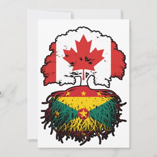 Grenada Grenadian Canadian Canada Tree Roots Flag Invitation