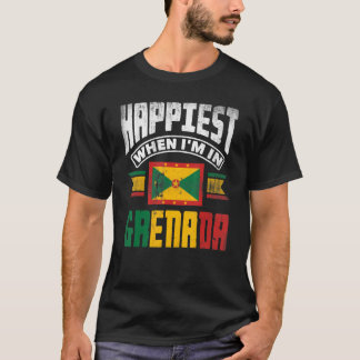 Grenada Grenadian Grenadian Flag Happiest When Im  T-Shirt