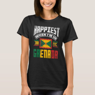 Grenada Grenadian Grenadian Flag Happiest When Im T-Shirt