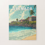 Grenada Illustration Travel Art Vintage Jigsaw Puzzle<br><div class="desc">Grenada retro vector travel design. Grenada,  known as the Spice Island of the Caribbean,  enchants visitors with its white-sand beaches,  lush rainforests,  and rich cultural heritage.</div>