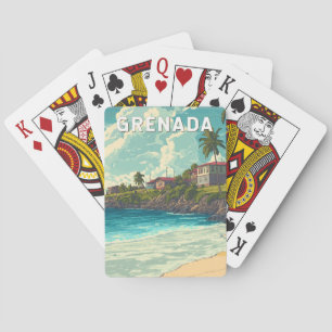 Grenada Illustration Travel Art Vintage Poker Cards