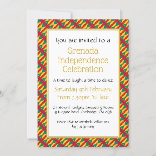 GRENADA INDEPENDENCE ANNIVERSARY INVITATION