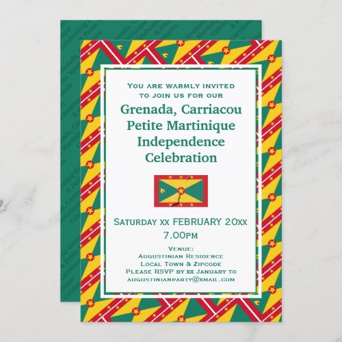GRENADA INDEPENDENCE CELEBRATION Grenadian Flag Invitation