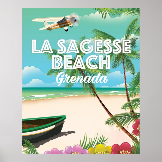 Grenada La Sagesse Travel Poster (Front)