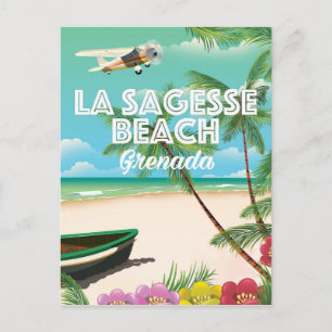 Grenada La Sagesse Travel Poster Postcard