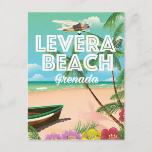 Grenada levera beach Travel Poster Postcard