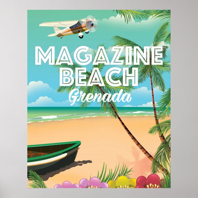 Grenada Magazine Beach Travel Poster (Front)