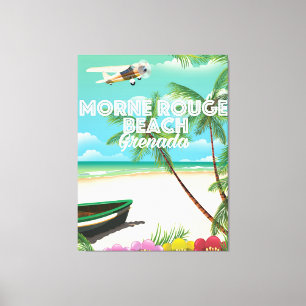 Grenada Morne Rouge Beach Travel Poster Canvas Print