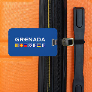 Grenada Nautical Maritime Sailing Flags Dark Color Luggage Tag