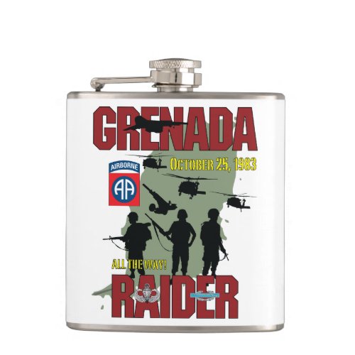 Grenada Raider 82nd ABN Vinyl Wrapped Flask