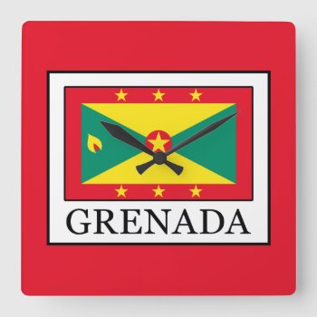 Grenada Square Wall Clock by KellyMagovern at Zazzle