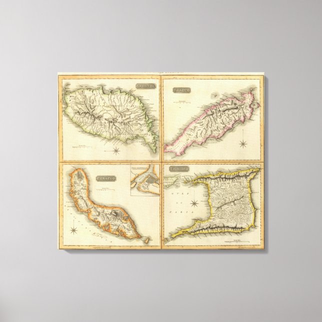 Grenada, Tobago, Trinidad, Curacao Canvas Print (Front)