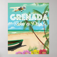 Grenada Vintage Vacation Travel Poster