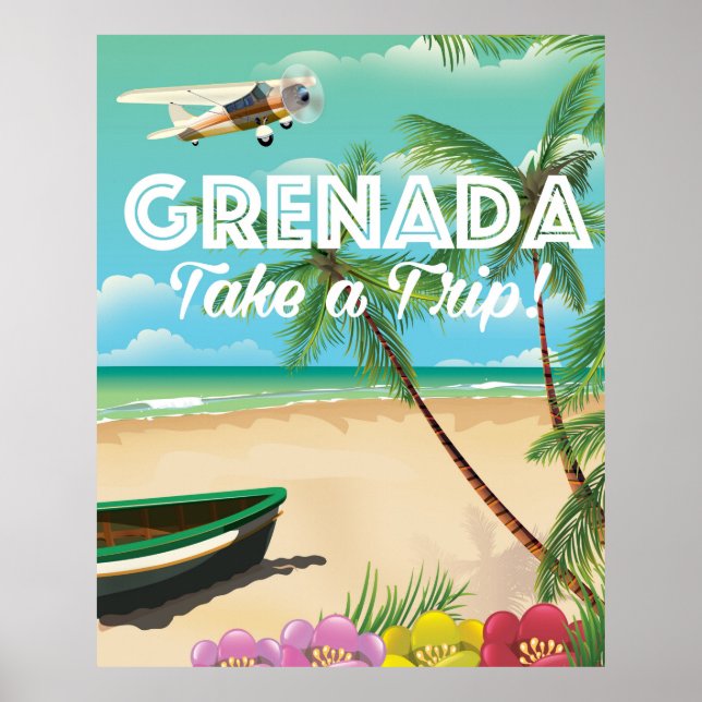 Grenada Vintage Vacation Travel Poster (Front)