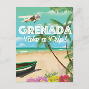 Grenada Vintage Vacation Travel Poster Postcard