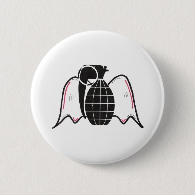 "Grenade Angel" Pinback Button (Front)