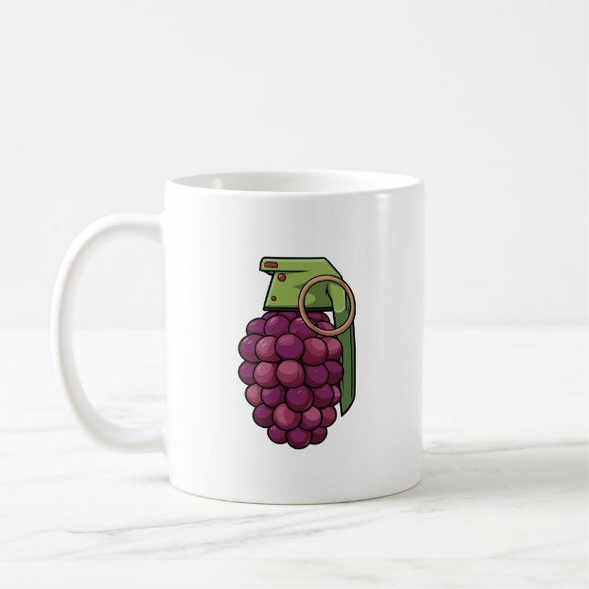 Grenade made of grapes coffee mug (Left)