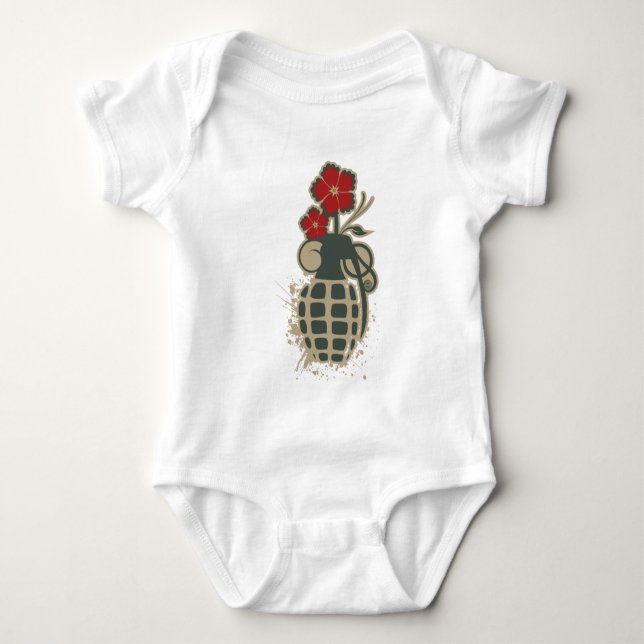 Grenade with Flower Blossoms T-Shirt (Front)