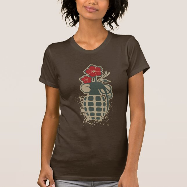 Grenade with Flower Blossoms T-Shirt (Front)