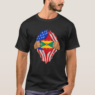 Grenadian Blood Inside Me Grenada Flag Gift T-Shirt