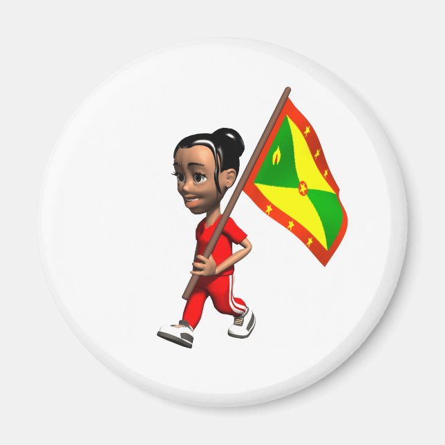 Grenadian Girl Magnet (Front)