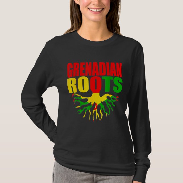 Grenadian Roots Grenada Pride Flag T-Shirt (Front)