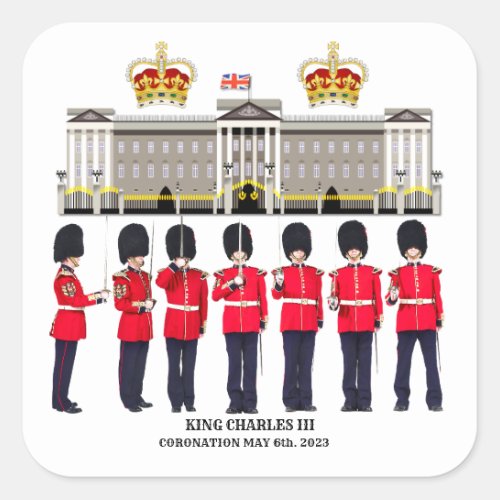 Grenadier Guards on Parade Coronation Square Sticker