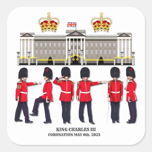 Grenadier Guards on Parade  Square Sticker (Front)