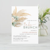 Grennery Boho Pampas Grass Baby Brunch Baby Shower Invitation (Standing Front)