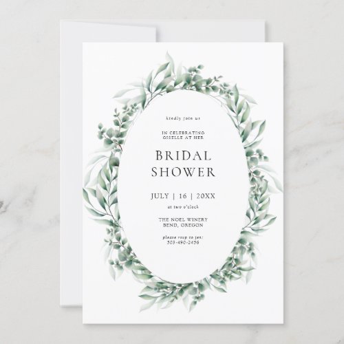Grennery Eucalyptus Bridal Shower Invitation
