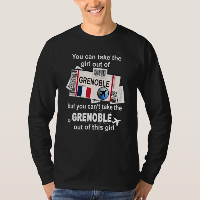 Grenoble Boarding Pass Grenoble Girl Grenoble T-Shirt (Front)