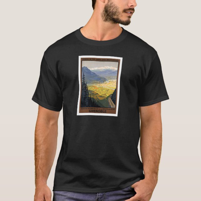 Grenoble France Railway Vintage Posters T-Shirt (Front)