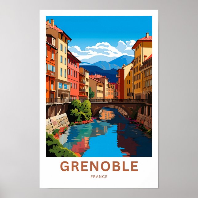 Grenoble France Travel Print (Front)