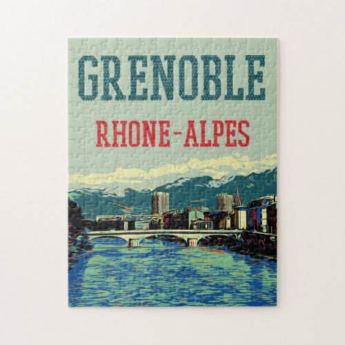 Grenoble France view of the Rhone river Jigsaw Puzzle