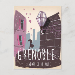 Grenoble France vintage travel poster Postcard